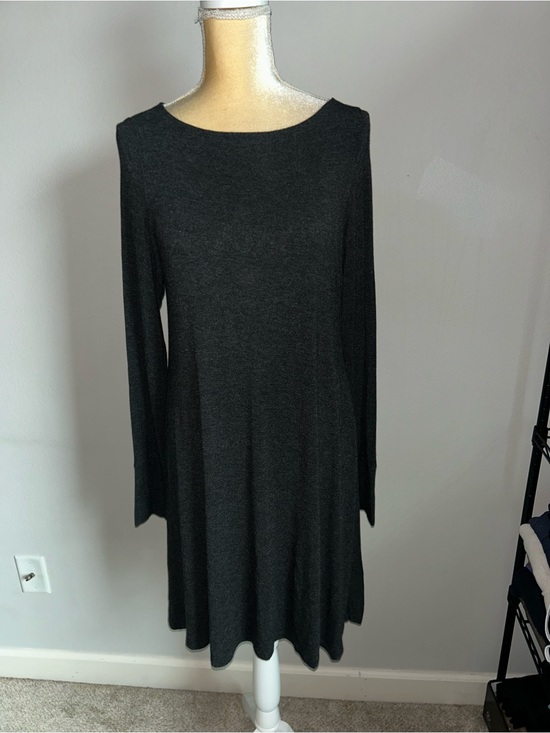 Eileen Fisher Dresses & Skirts - NEW Eileen Fisher Petite Classic Long-Sleeve Swing Dress - Charcoal Gray Sz MP